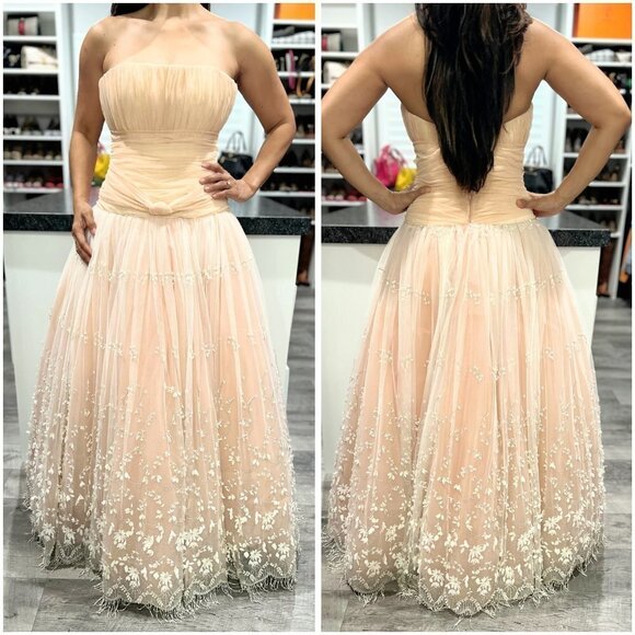 Soucy for Lara Helene Blush Formal Strapless Ball Gown $995 - Picture 1 of 12